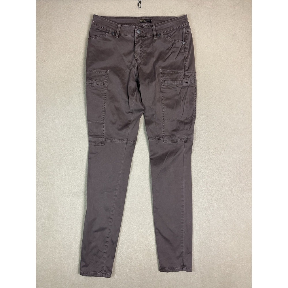 prAna Pants Womens 8 Brown Louisa Cargo Skinny Mid Rise Regular Fit Stretch